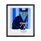 Stupell Industries Funny Cat Martini on Stripes Framed Print Under Glass, design by Lil' Rue